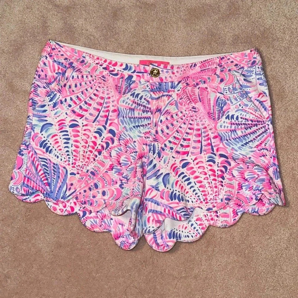 Lilly Pulitzer Buttercup Knit Shorts Raz Berry Sea You Soon Shorts - Picture 1 of 4